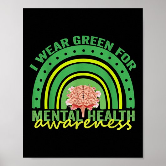 Ik Draag Green for Mental Health Awareness Rainbow Poster (Voorkant)