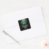 Ik Draag Green for Mental Health Awareness Rib Vierkante Sticker (Envelop)