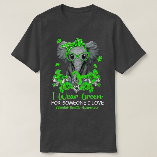 Ik Draag Green for Mental Health Awareness Ribbon  T-shirt (Design voorkant)