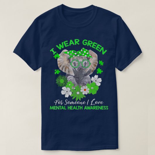 Ik Draag Green for Mental Health Awareness Ribbon  T-shirt (Design voorkant)