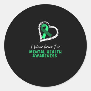 Ik Draag Green for Mental Health Awareness Ronde Sticker
