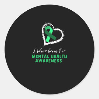 Ik Draag Green for Mental Health Awareness Ronde Sticker