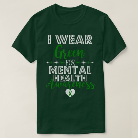 Ik Draag Green for Mental Health Awareness Support T-shirt (Design voorkant)