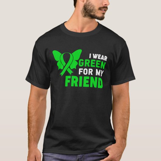 Ik Draag Green Ribbon Friend Dwarfism Awareness Li T-shirt (Voorkant)