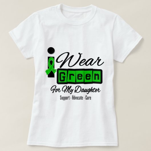 Ik Draag Green Ribbon (Retro) - Dochter T-shirt (Design voorkant)