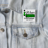 Ik Draag Green Ribbon (Retro) - kleindochter Vierkante Button 5,1 Cm (In situ)