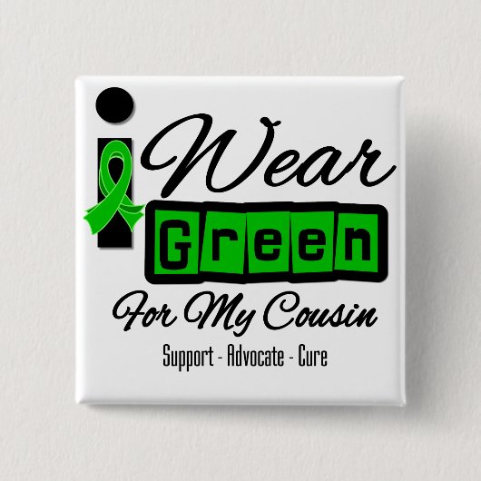 Ik Draag Green Ribbon (Retro) - neef Vierkante Button 5,1 Cm (Voorkant)