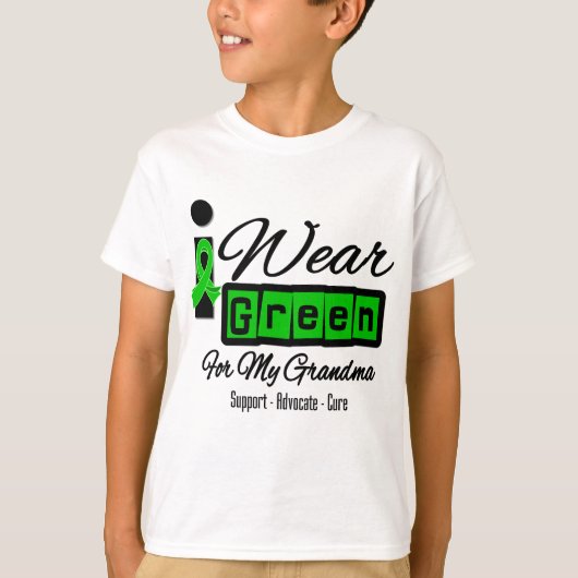 Ik Draag Green Ribbon (Retro) - oma T-shirt (Voorkant)