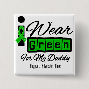 Ik Draag Green Ribbon (Retro) - papa Vierkante Button 5,1 Cm
