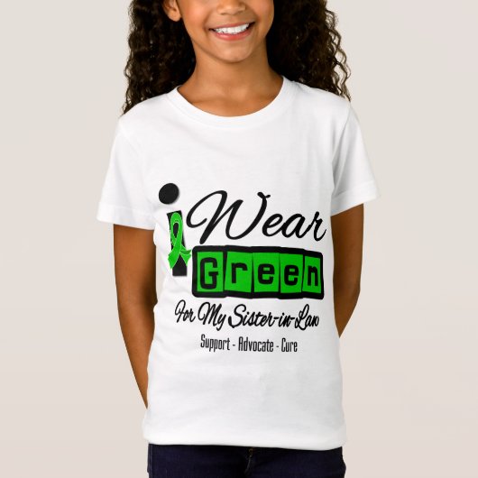 Ik Draag Green Ribbon (Retro) - Zuster-in-Law T-shirt (Voorkant)