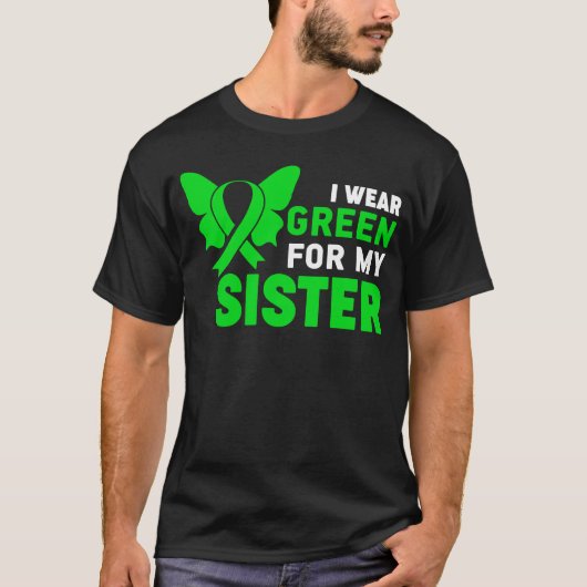 Ik Draag Green Ribbon Sister Dwarfism Awareness Li T-shirt (Voorkant)