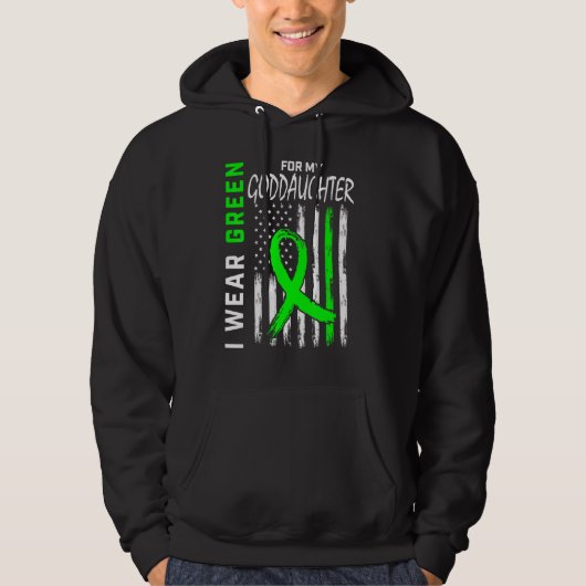 Ik Draag Green voor Goddochter Kidney Disease Awar Hoodie (Voorkant)