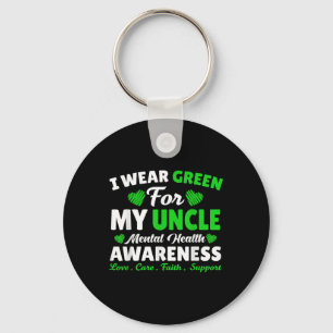 Ik Draag Green voor mijn oom Mental Health Awarene Sleutelhanger