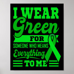 Ik DRAAG GREEN World Cancer Day Gift Green Ribbon  Poster