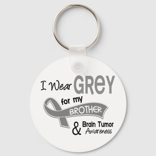 Ik Draag Grey 42 Broeder Brain Tumor Sleutelhanger (Voorkant)