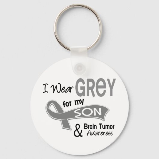 Ik Draag Grey 42 Son Brain Tumor Sleutelhanger (Voorkant)