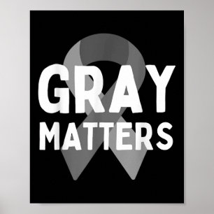 Ik Draag Grey voor Brain Tumor Awareness Grey S Ri Poster