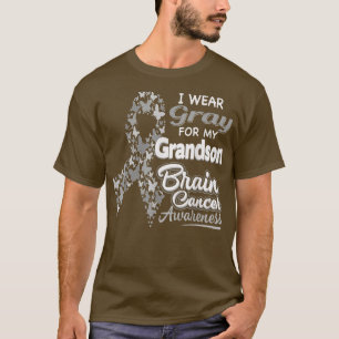 Ik draag Grey voor mijn kleinzoon Brain Cancer Awa T-shirt