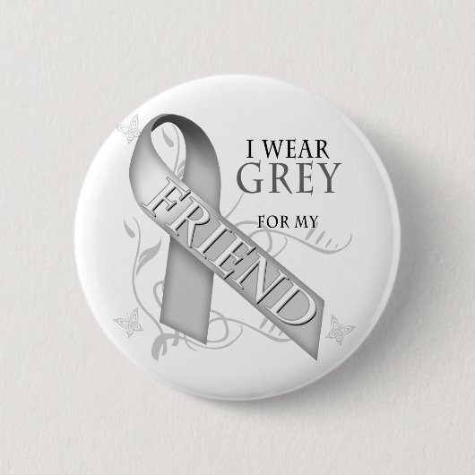 Ik Draag Grey voor mijn vriend Ronde Button 5,7 Cm (Voorkant)