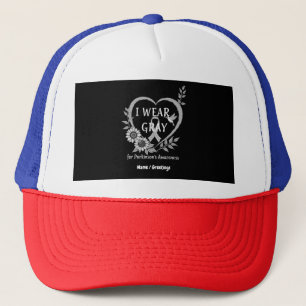 Ik Draag Grey voor Parkinson's Awareness Warrior Trucker Pet