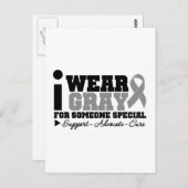 Ik Draag grijs lint voor iemand speciaal Briefkaart (Voorkant / Achterkant)