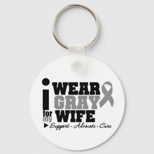 Ik Draag grijs lint voor mijn vrouw Sleutelhanger