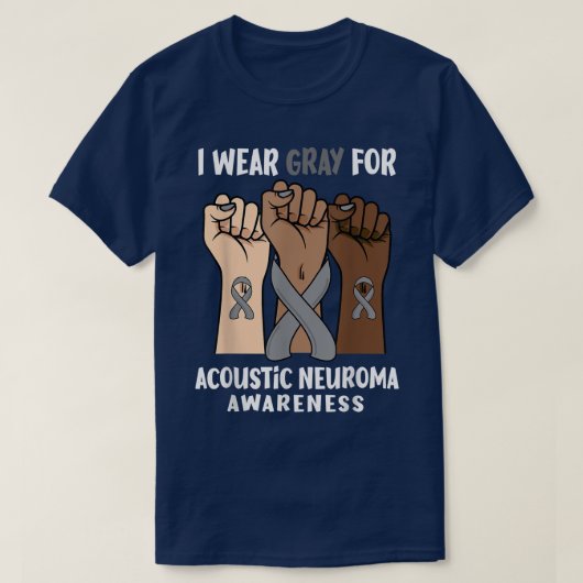 Ik Draag grijs voor akoestische neuroma-bewustword T-shirt (Design voorkant)