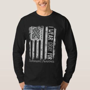 Ik draag grijs voor de Parkinson-bewustzijnsmaand T-shirt