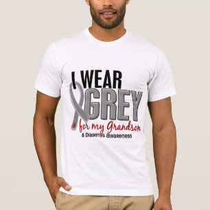 Ik Draag grijs voor mijn kleinzoon 10 diabetes T-shirt