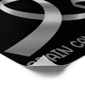 Ik Draag grijs voor mijn mama brain Tumor Grey Rib Poster (Hoek)