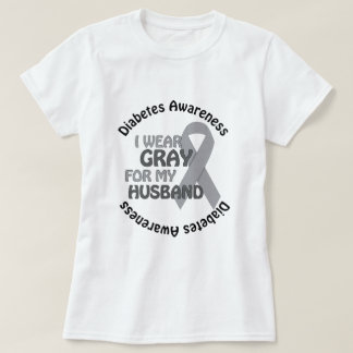 Ik Draag grijs voor mijn man die Diabetes Awar ste T-shirt