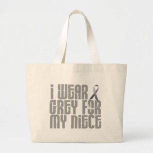 Ik Draag grijs voor mijn nichtje 16 Grote Tote Bag