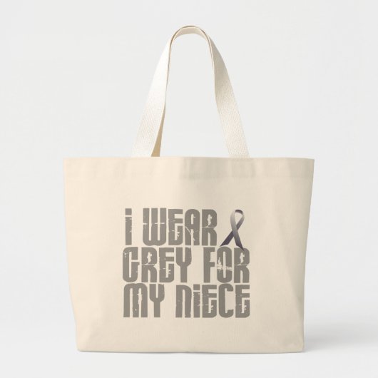 Ik Draag grijs voor mijn nichtje 16 Grote Tote Bag (Voorkant)