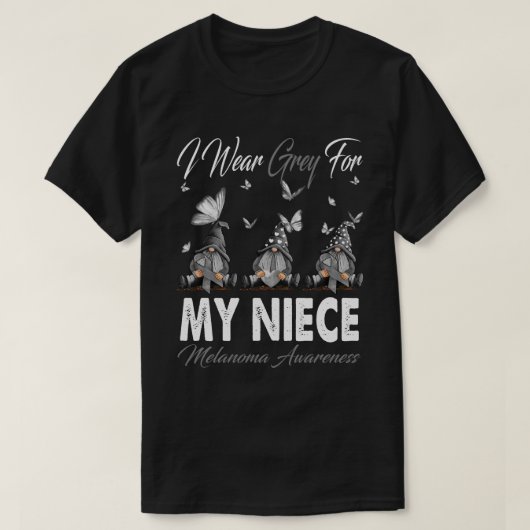Ik Draag grijs voor mijn nichtje Melanoma Awarenes T-shirt (Design voorkant)