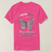 Ik Draag grijs voor Narcolepsy Awareness Butterfly T-shirt (Design voorkant)