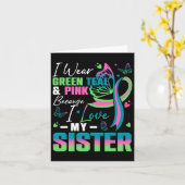 Ik Draag groen Blauwgroen roze omdat ik van mijn z Kaart (Gele Bloem)