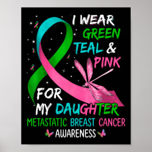 Ik Draag groen Blauwgroen roze voor mijn dochtertj Poster
