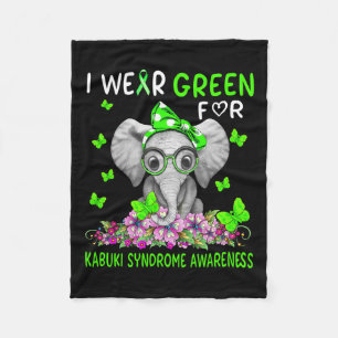 Ik draag groen voor Kabuki Syndroom bewustzijn  Fleece Deken