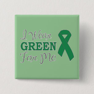 Ik Draag groen voor mij (groen bewustzijn, lint) Vierkante Button 5,1 Cm