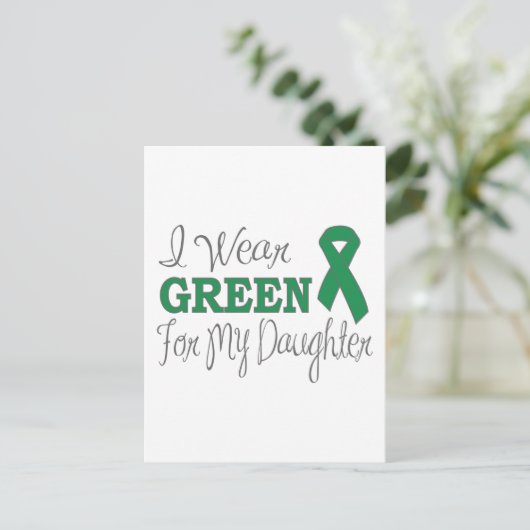 Ik Draag groen voor mijn dochter (groen lint) Briefkaart (Staand voorkant)