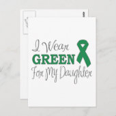 Ik Draag groen voor mijn dochter (groen lint) Briefkaart (Voorkant / Achterkant)