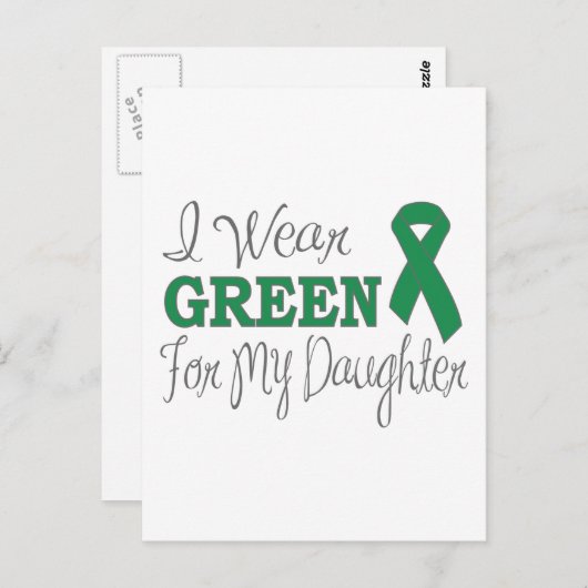 Ik Draag groen voor mijn dochter (groen lint) Briefkaart (Voorkant / Achterkant)