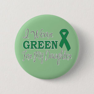 Ik Draag groen voor mijn dochter (groen lint) Ronde Button 5,7 Cm