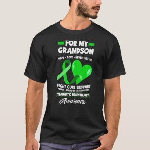Ik Draag groen voor mijn kleinzoon TBI Brain Injur T-shirt