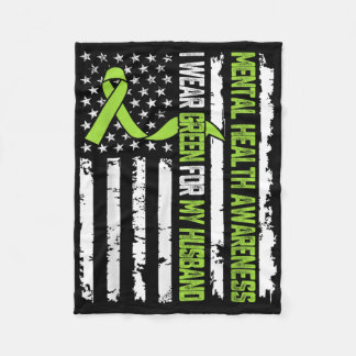 Ik Draag groen voor mijn man die geestesziekte ver Fleece Deken