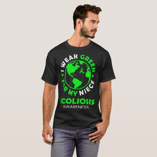 Ik draag GROEN voor mijn NICHTJE SCOLIOSIS Awarene T-shirt (Voorkant volledig)