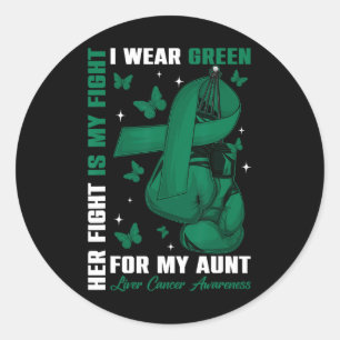 Ik Draag groen voor mijn tante Leverkanker Awarene Ronde Sticker