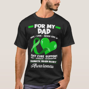 Ik Draag groen voor mijn vader Daddy TBI Brain Inj T-shirt