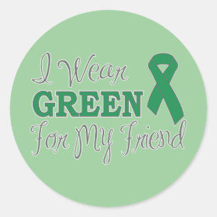 Ik Draag groen voor mijn vriend (groen lint) Ronde Sticker