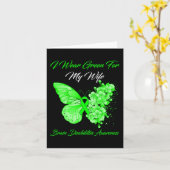 Ik Draag groen voor mijn vrouw met hersenhandicaps Kaart (Gele Bloem)